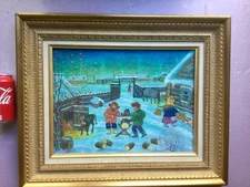 Vladimir Razoumov listed Russian Russia artist oil titled “Hiver Au Village”