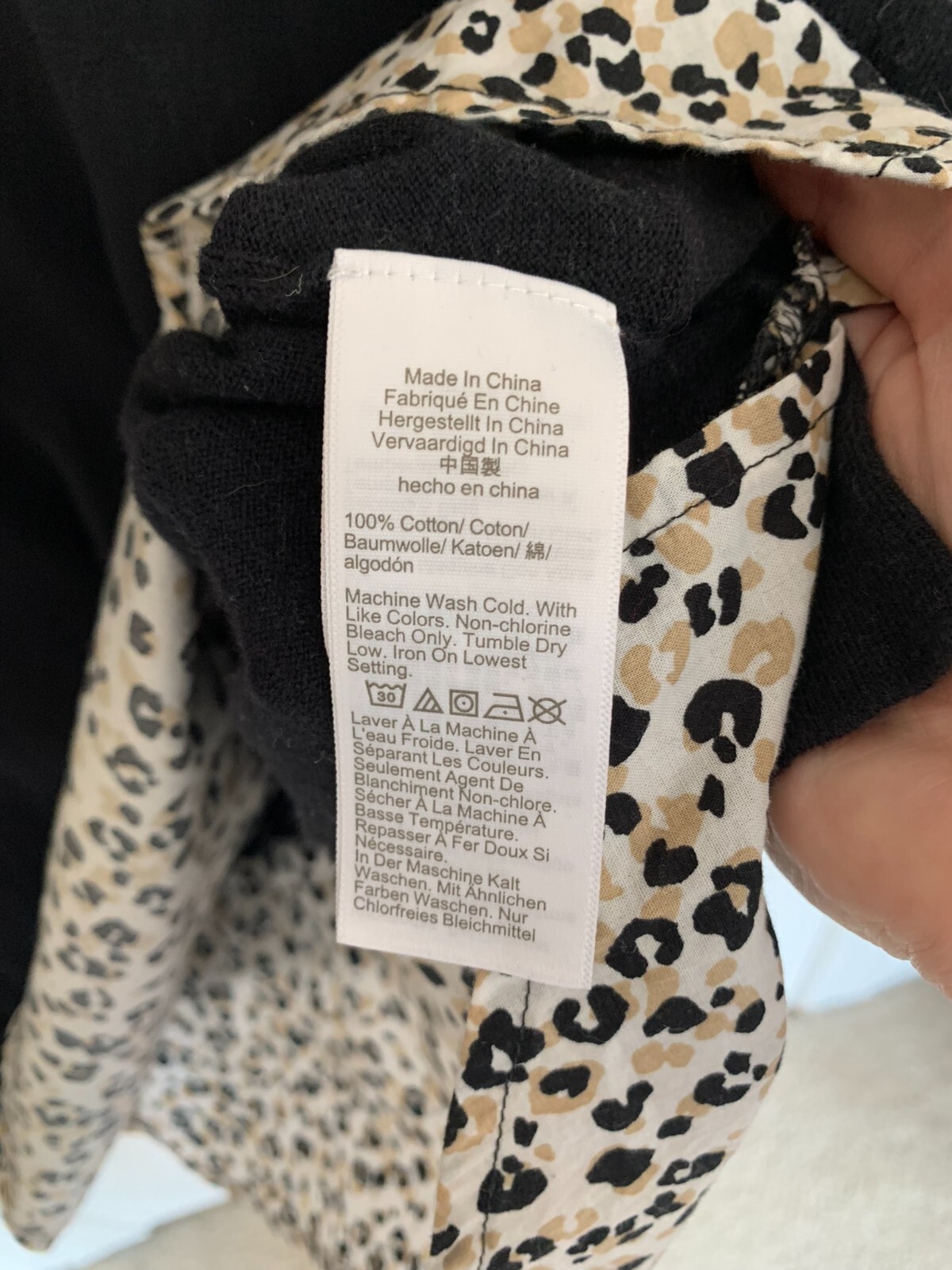 J Crew Collared Leopard Print/Solid Black Long Sl… - image 6