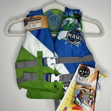 Maui and Sons Child Life Jacket Below 30-50lb/14-23kg Green US Coast Guard New