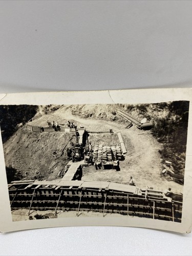 Vintage 1936 Photograph Job Site Concrete Mixing Plant - Bild 3 von 8