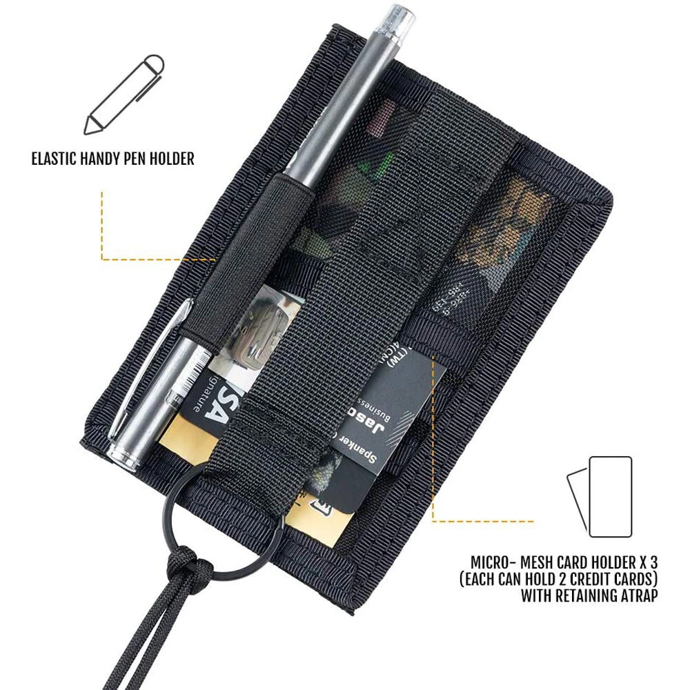 2PC Tactical ID Card Holders Hook&Loop Patch Badge Organizers - Neck Lanyard HOT