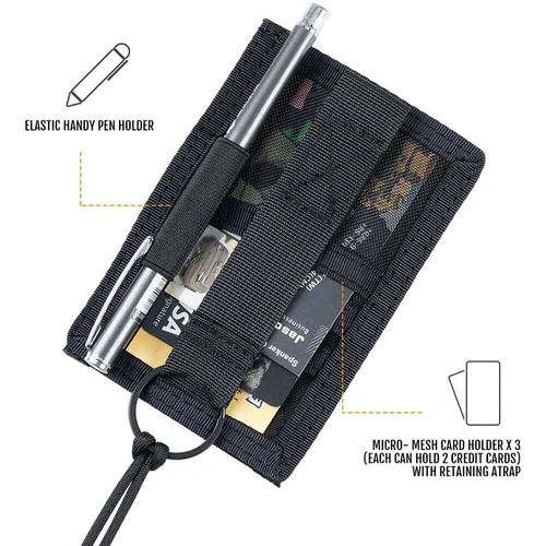 2PZ Porta Carte d'identità tattiche Hook&Loop Patch Badge Organizer - Cordino da collo NUOVO - Foto 3 di 24