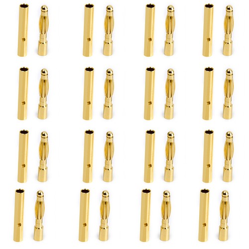 PartCore Goldstecker L-Form 2.0mm 10 Paar - Für Brushless Motoren & LiPo Akkus