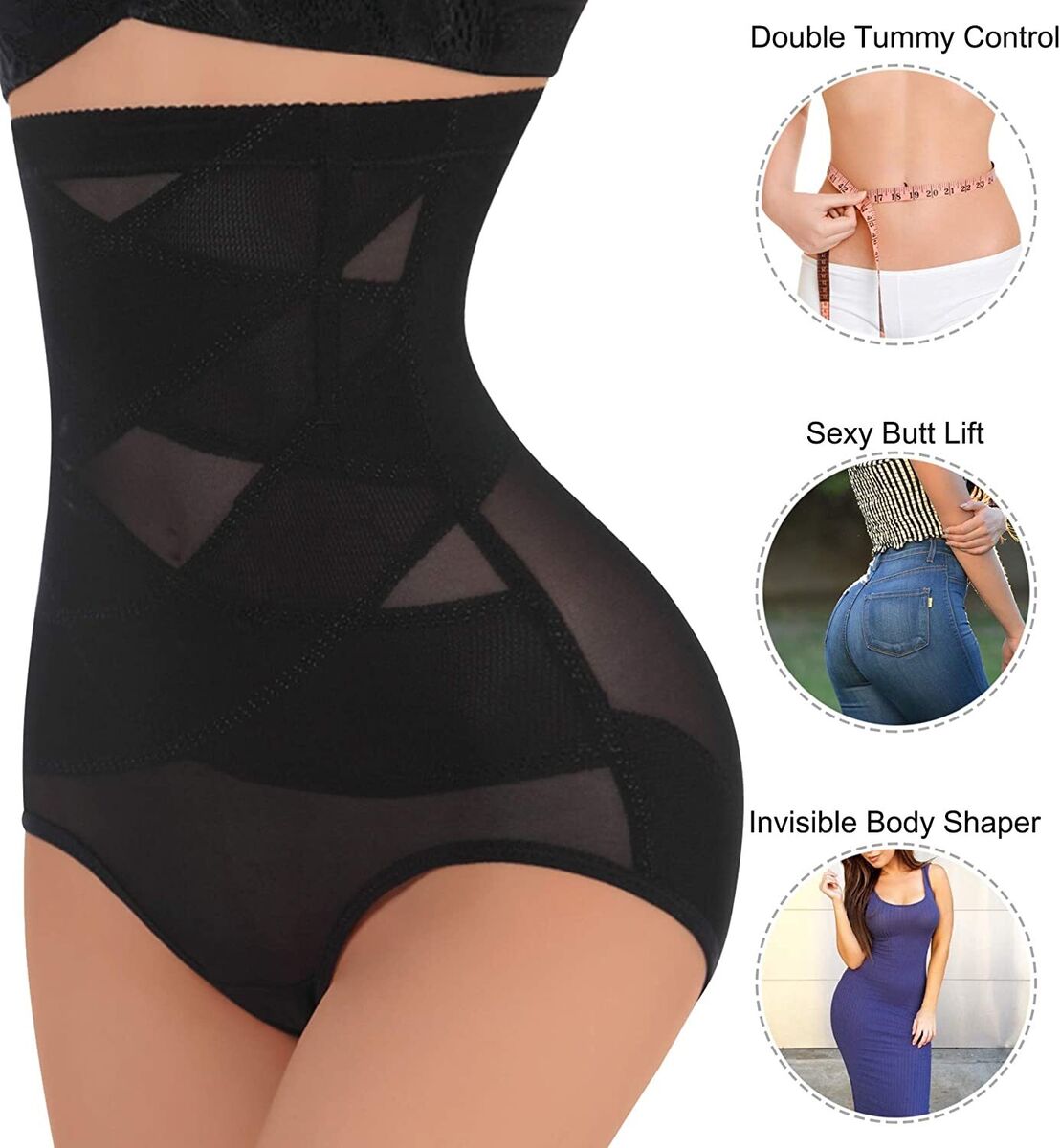 Women High Waist Cross Compression Abs Shaping Pants Slimming Body