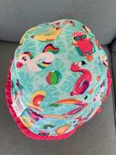 UV SKINZ UPF 50 SUNWEAR BUCKET HAT GIRLS PINK / WATER FLOAT PRINT SIZE 7
