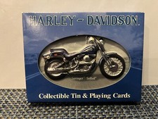 2001 HARLEY DAVIDSON COLLECTIBLE TIN W/2 SETS BICYCLE PLAYING CARDS - NEW - NRFP