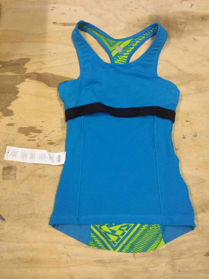 Camisa ZOOT Mujer L Performance Tri Top Espalda Corredora Azul Verde TRIBAL Singlet Run Foto 3 de 4