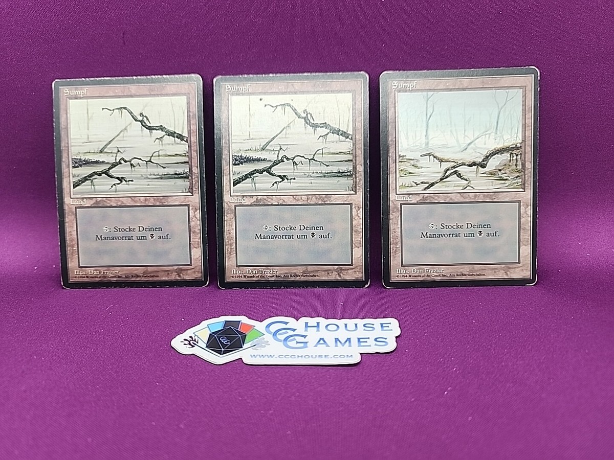 MTG FBB Swamp GERMAN x3 Beta Revised Basic Land Magic Rare