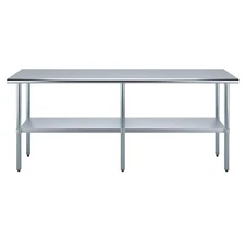 18" X 84" Stainless Steel Work Table With Galvanized Undershelf