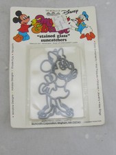 NEW - Vintage 1981 Make It Bake It Disney Minnie Mouse Stained Glass Suncatcher