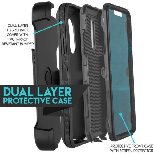 Für LG Stylo 5 stoßfeste Hartschale passt Otterbox Defender Gürtelclip Holster - Bild 10 von 37