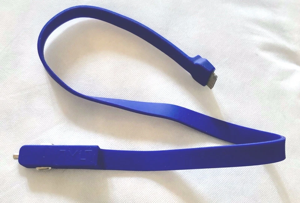 Cinta de silicona azul TYLT cargador de coche puerto USB iPhone 4 4S iPad iPod 27" L Foto 2 de 4