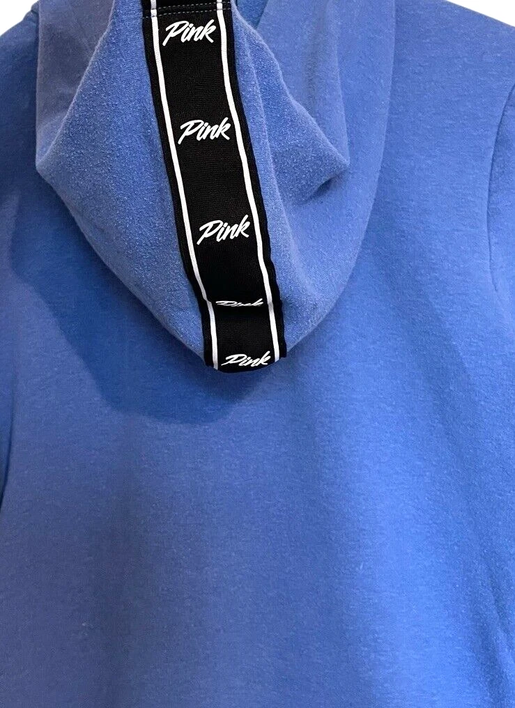 UNDERCOVER Felpa con cappuccio zip intera Y2K Victoria’s Secret ROSA logo spellout donna blu XS