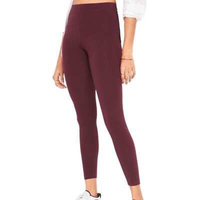 OLD NAVY Women's Size Small High Waisted Jersey Ankle Leggings Red Raisin NWT