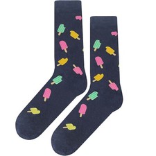 NWT Popsicle Dress Socks Novelty Men 8-12 Black Crazy Fun Sockfly