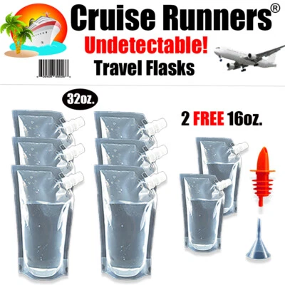 CRUISE RUNNER RUM RUNNER Cruise Flask Kit Rum Runners For Cruise Sneak Alcohol Liquor Bag Smuggle Booze