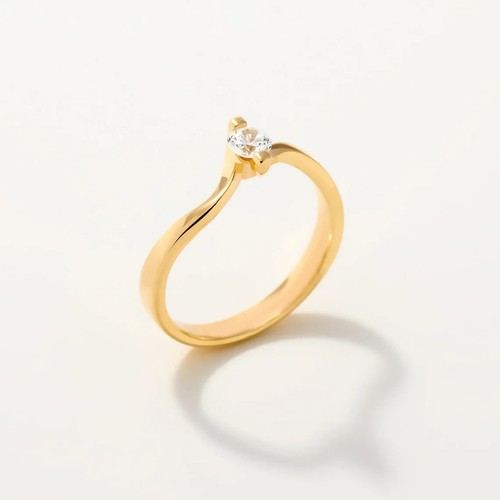 2 mm Round Cut EF VS/SI Lab Grown Diamond 14k Yellow Gold Women's Wedding Ring - Picture 3 of 3
