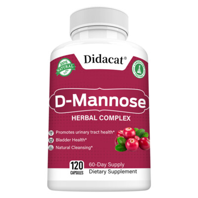 D-Mannose Capsules with Cranberry & Dandelion Extract - UTI Support 120 Caps
