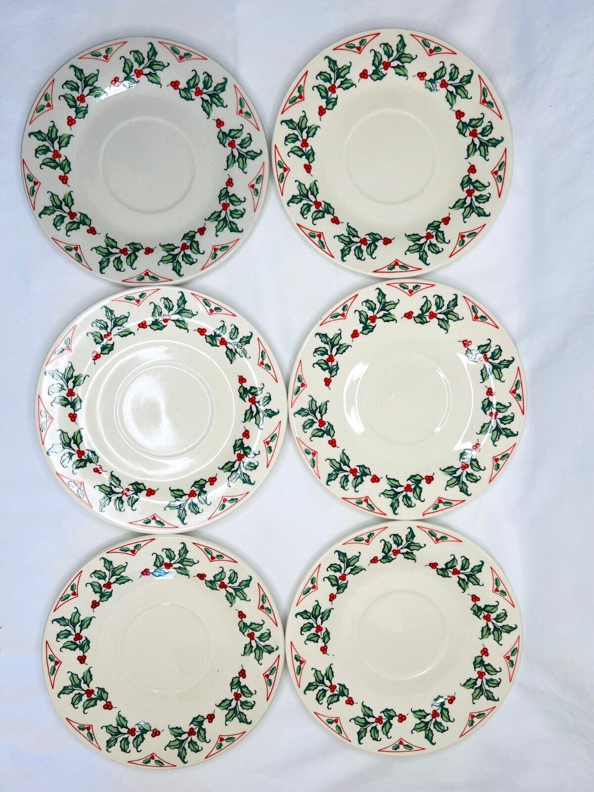 Vintage Gibson Santa & Holly Christmas Set - 6 Complete Table Settings (30 pcs)