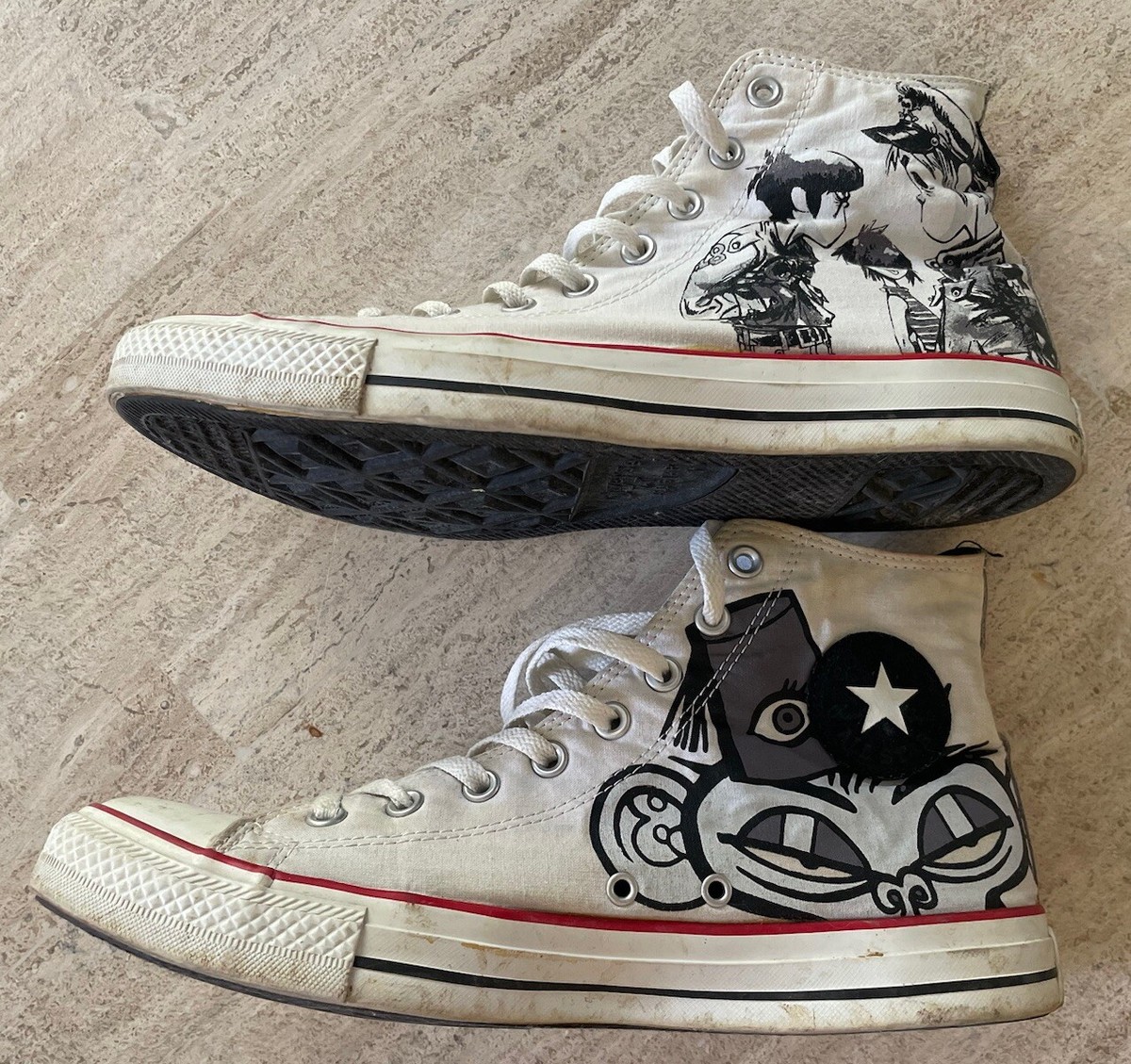 Gorillaz white and black Converse All Star High Chuck Taylor 2011 