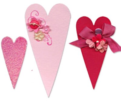 New, Retired Sizzix Bigz Primitive Hearts die #656335 Retail $19.99