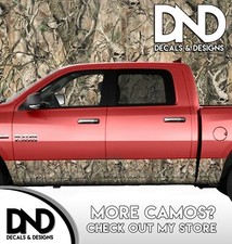 Camo Human Skull Rocker Panel Decal Wrap Kit Truck 3 Panels Matte - 13 Ft