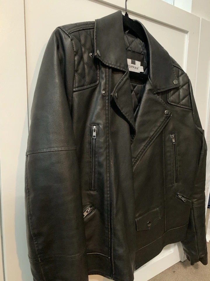 Top Hombre Cuero Artificial Moto Jackry Foto 4 de 4