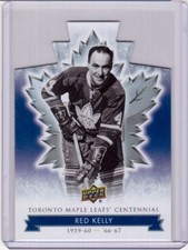 RED KELLY 17/18 Upper Deck Centennial Maple Leafs Blue Die-Cut Hockey Card #19