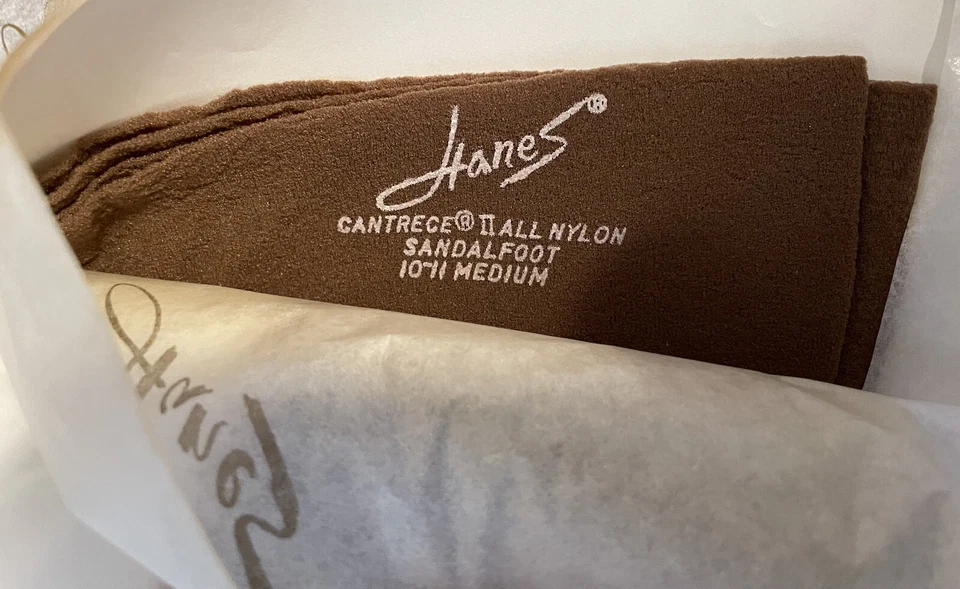 VTG NOS 1978 4 Pair Hanes Stockings M 10 11 Boxed NEW Sandalfoot South Pacific - Image 3 of 4