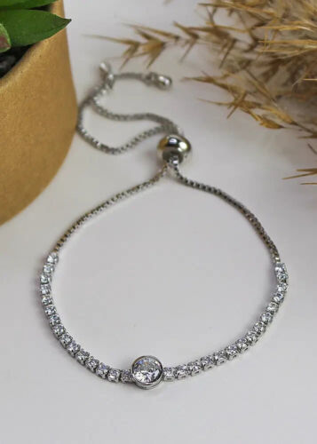 5CT Round Cut Lab-Created Diamond Women's Bolo Bracelet 14K White Gold Plated