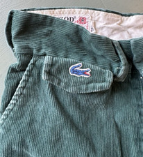 Vintage Izod JG Lacoste Corduroy Pants Womens Size 30 X 32 Green Flat Front