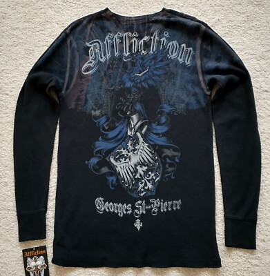 Affliction Thermal GSP WARCREST XL NWT Long Sleeve Shirt Black | eBay