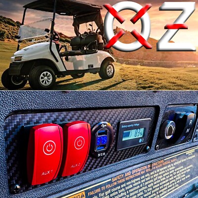 Carbon Fiber Golf Ball Holder Cover Plate Aux Switch USB Batt