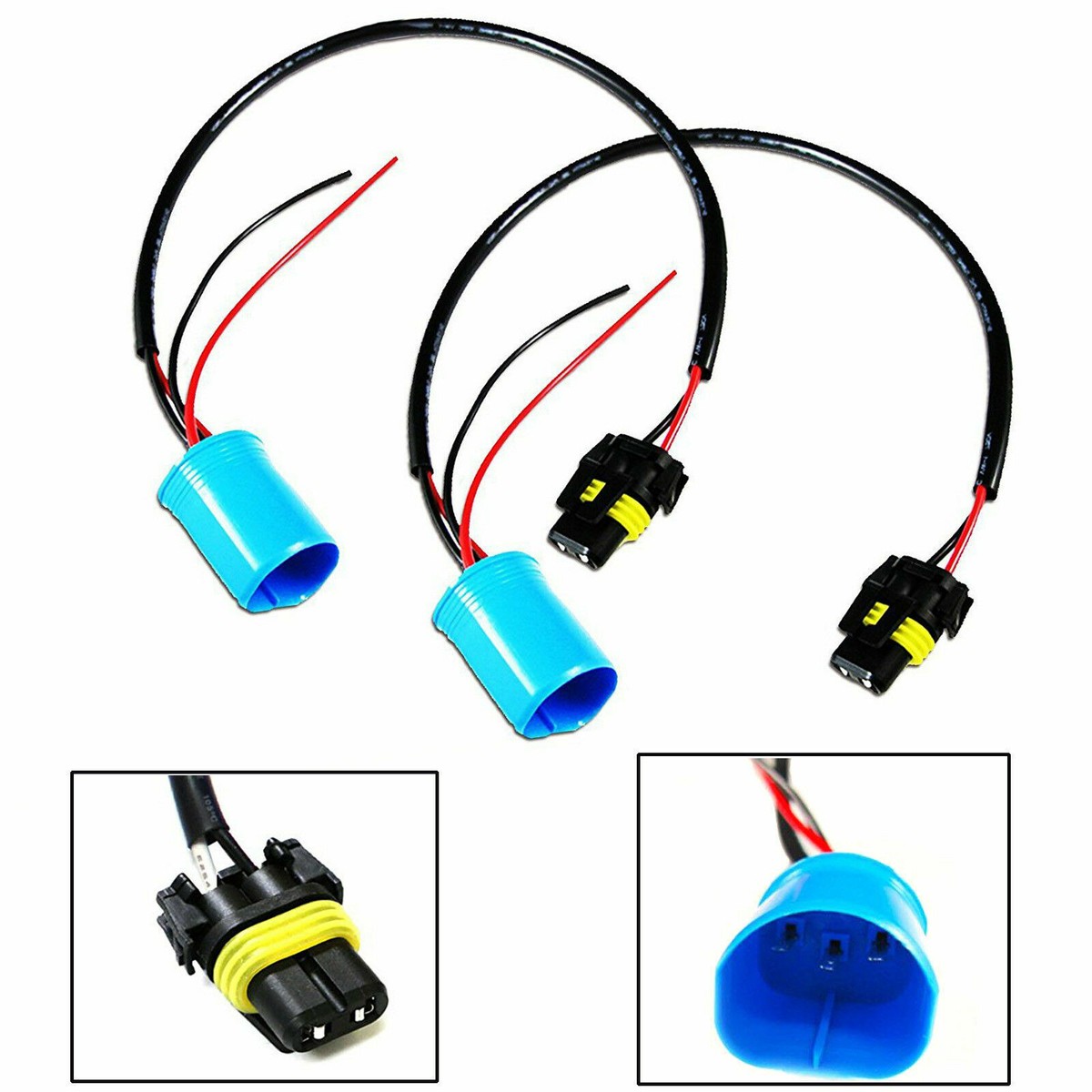 Xotic Tech 9004 9007 Extension Wiring Harness - 2 Pack - Headlight Fog Light Adapter