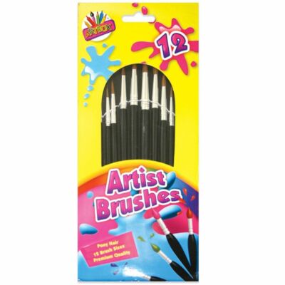 ARTBOX 12 Stück Künstlerpinsel Pinsel Set gekippt verschiedene Größen 