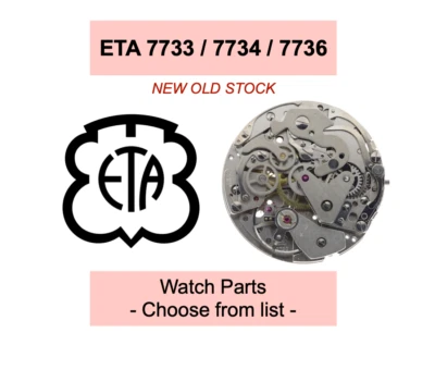 Pièce de montre ETA Valjoux 7733 7734 7736 - Choose from list [NOS] Watch parts