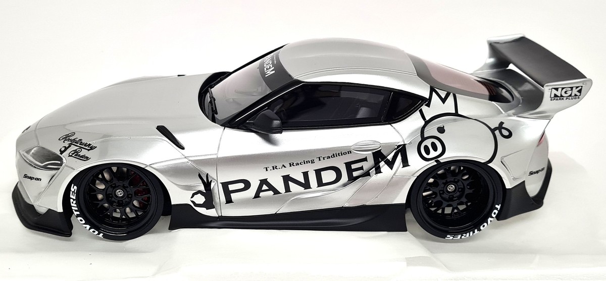 TopSpeed 1/18 - Toyota GR Supra Pandem V1.0 Silver Resin Scale