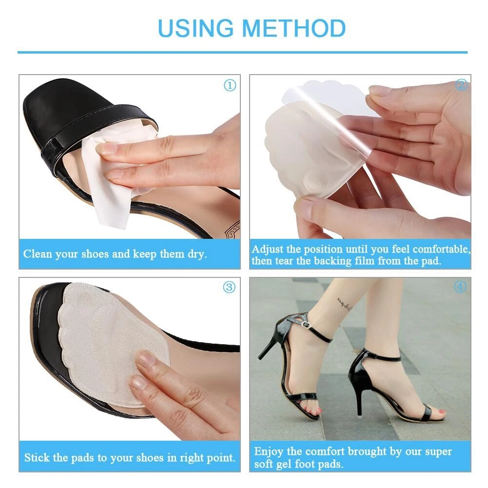 Thick Ball Of Foot Cushions 2 Pairs Anti Slip Gel Metatarsal Foot