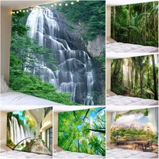 Large Waterfall Forest Tapestry Wall Hanging View Bedspread Background Cloth Art