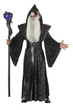 Dark Wizard Hooded Robe Cloak Adult Costume By California 01469