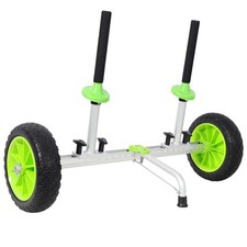 Detachable Aluminum Sit on Top Kayak Cart Plug-in Kayak Dolly w/10'' PU wheels