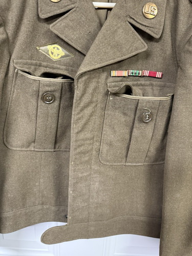WWII US Army T5 Corporal Ike Jacket 80th Infantry Division 14th Armored Division - Foto 7 di 12