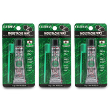 Clubman Moustache Wax Hang Pack Black 0.5 Oz X 3 Packs