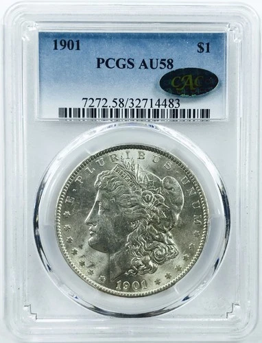 1901 P MORGAN DOLLAR! PCGS AU58! CAC! JAWDROPPER! PHENOMENAL! BEAUTY! NR #VIP189