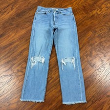 Levis Jeans Women 27 Wedgie Straight High Rise Light Wash Cotton Denim 27x27