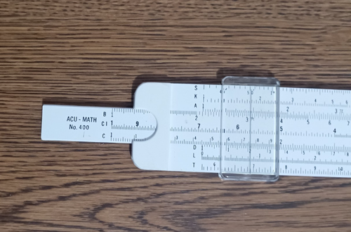 vintage Acu-math no. 400 slide rule with plastic case, good condition made in US - Afbeelding 1 van 5