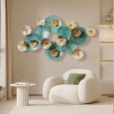 edaknez Large Metal Wall Art, Metal Flower Wall Decor for Living Room, 3D Sta...