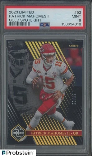 2023 Panini Limited Gold Spotlight #52 Patrick Mahomes II Chiefs 95/99 PSA 9