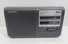 Sony ICF-38 AM/FM 2 Band Portable Radio W/Power Cord Tested Working GUC VTG