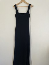 DKNY Vintage Early 1990 Black Dress With Side Slit Size 8 Made In USA